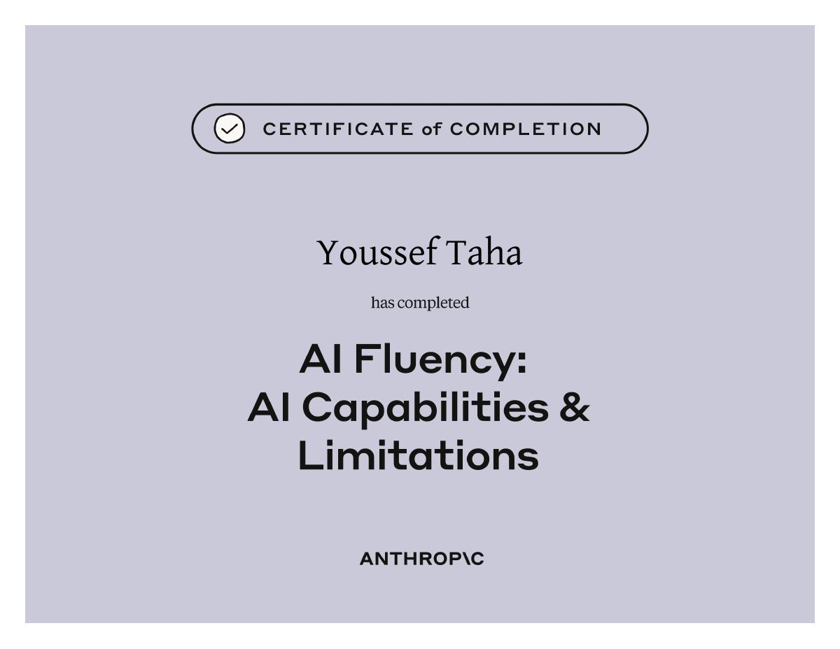 AI Fluency: AI Capabilities & Limitations Certificate — Anthropic