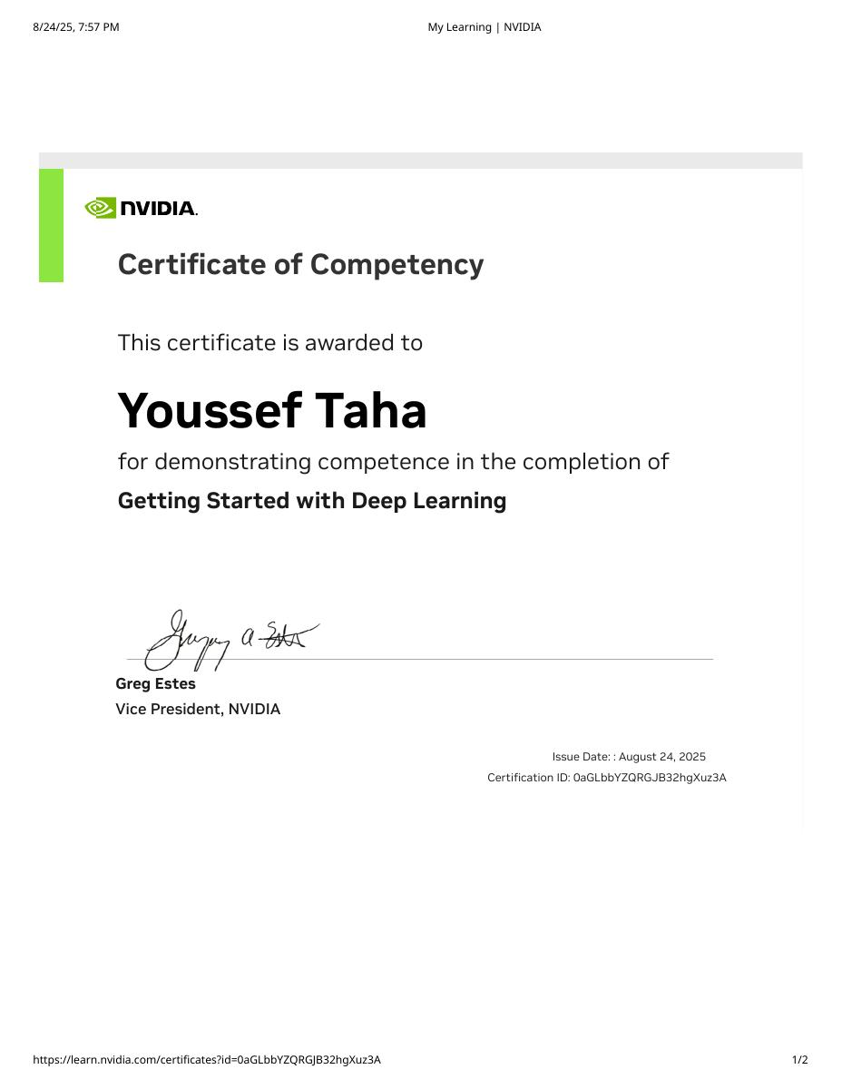 Getting Started with Deep Learning Certificate — NVIDIA Deep Learning Institute