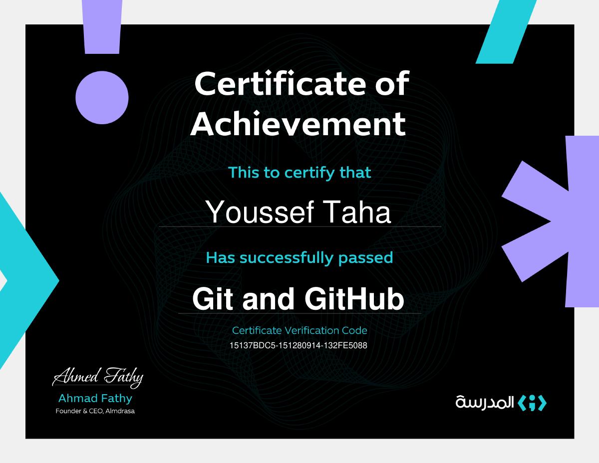 Git and GitHub Certificate — Almdrasa