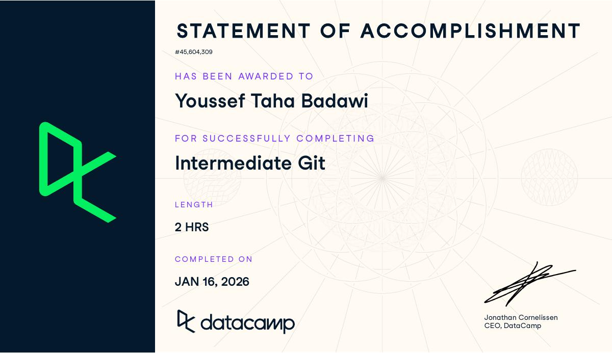 Intermediate Git Certificate — DataCamp