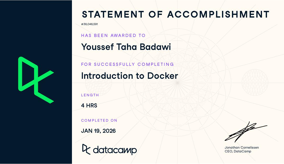 Introduction to Docker Certificate — DataCamp