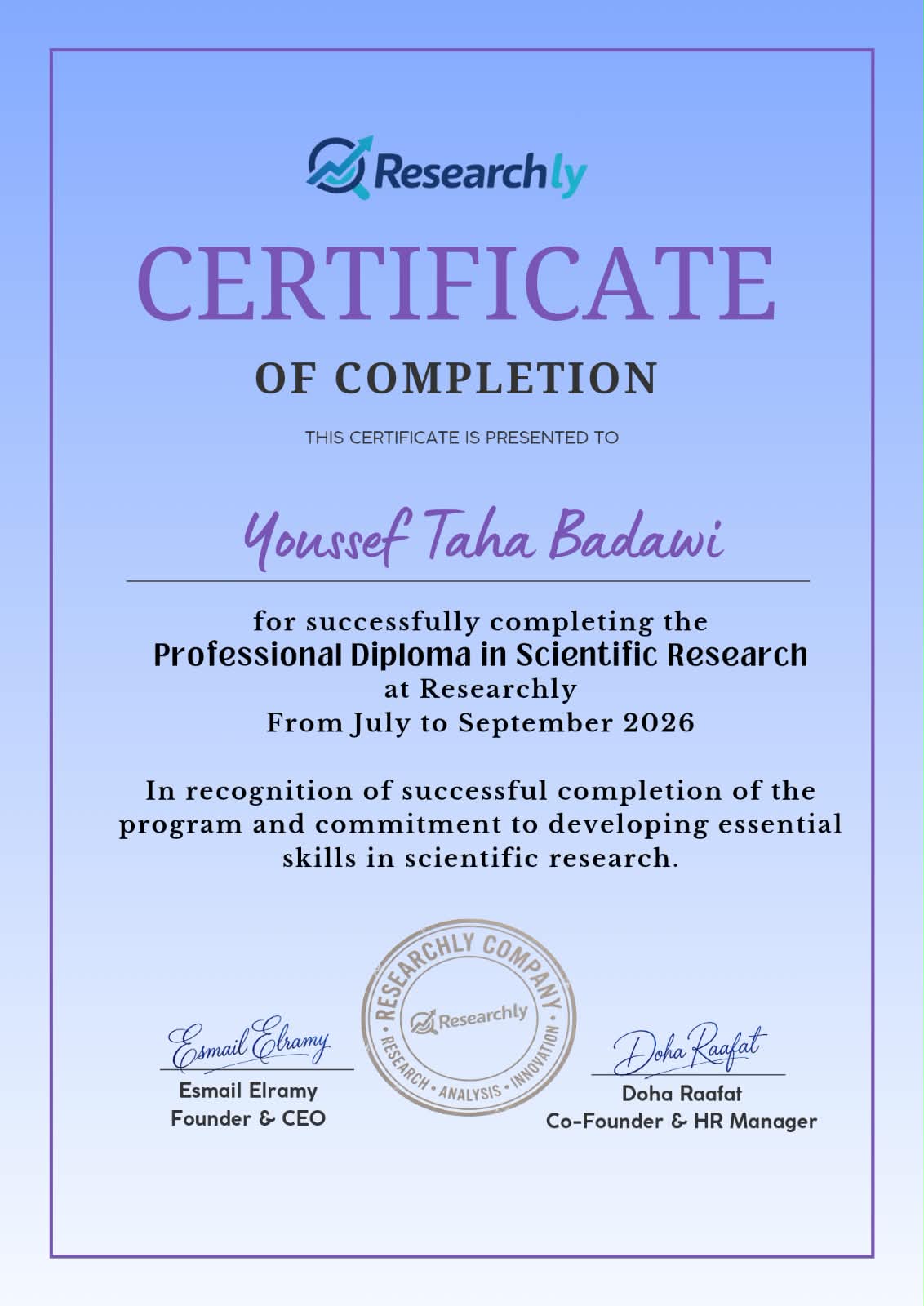 Professional Diploma in Scientific Research Certificate — Researchly