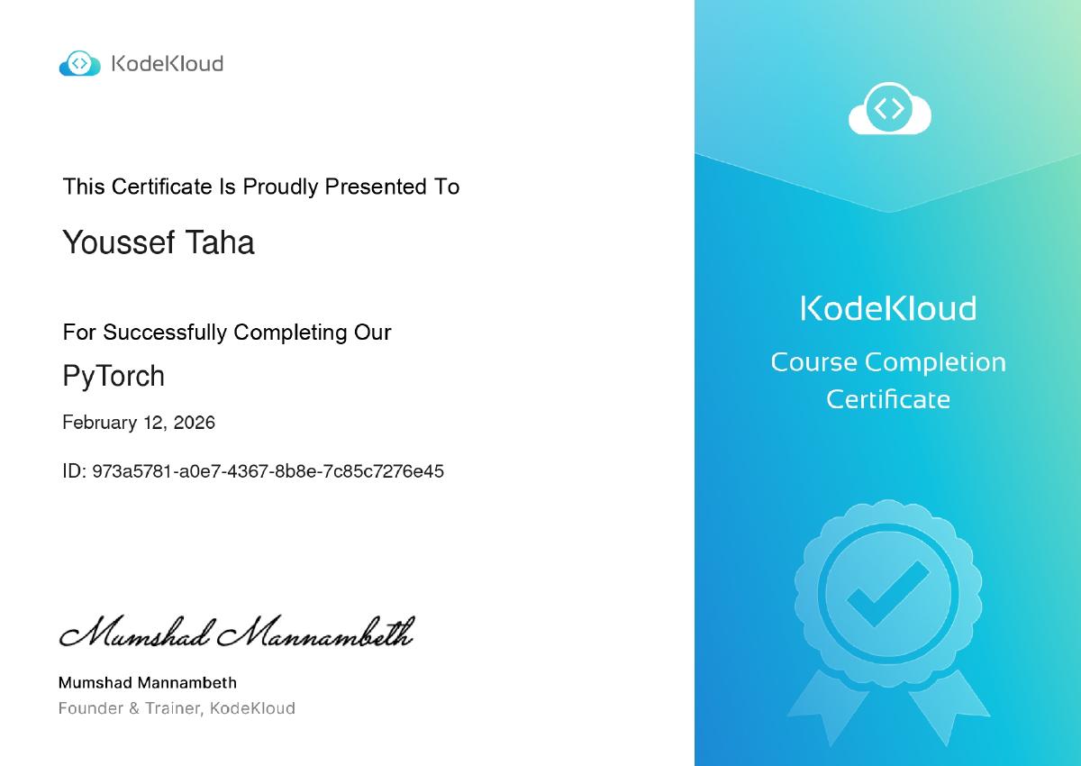 PyTorch Certificate — KodeKloud